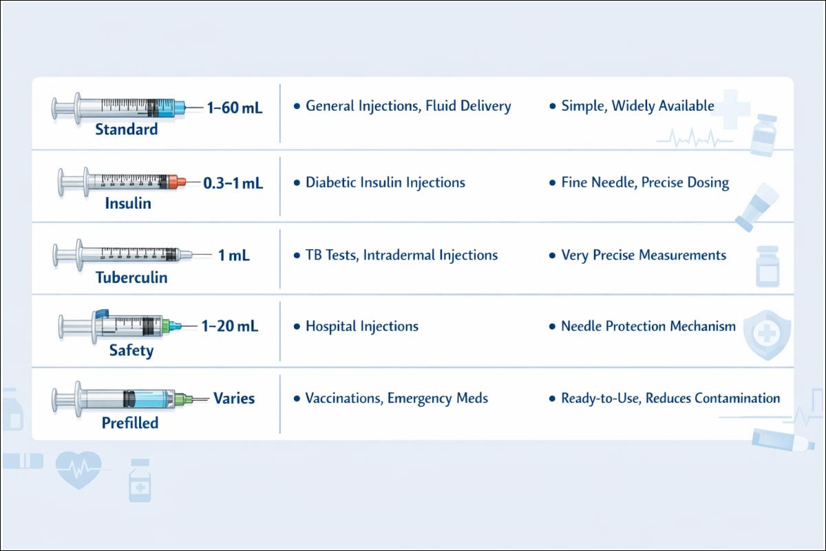 Types of Syringes and Their Common Uses